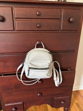 Minimalist off-White Mini Backpack - Women Bags